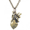 Anatomy Heart Antique Silver and Bronze Pendant